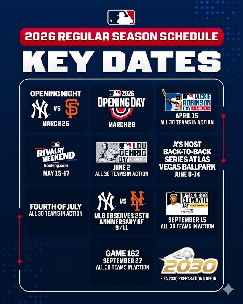 2026 MLB 賽程關鍵日期表